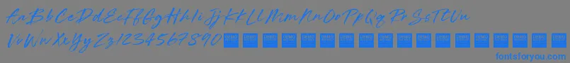 Short Circuit   Demo-Schriftart – Blaue Schriften auf grauem Hintergrund