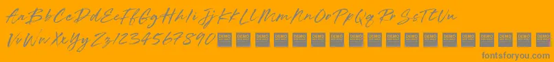 Short Circuit   Demo-Schriftart – Graue Schriften auf orangefarbenem Hintergrund