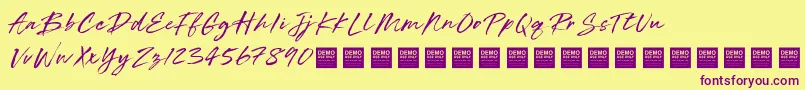 Short Circuit   Demo Font – Purple Fonts on Yellow Background