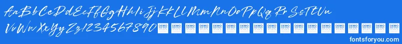 Short Circuit   Demo-Schriftart – Weiße Schriften auf blauem Hintergrund