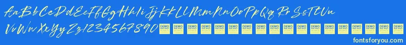 Short Circuit   Demo Font – Yellow Fonts on Blue Background