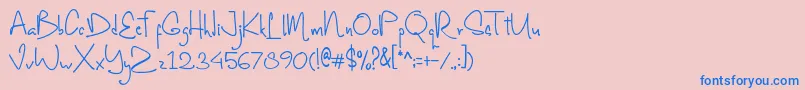 Shortime free for personal use Font – Blue Fonts on Pink Background