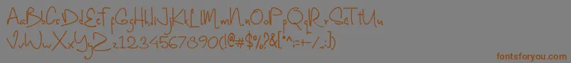 Shortime free for personal use Font – Brown Fonts on Gray Background