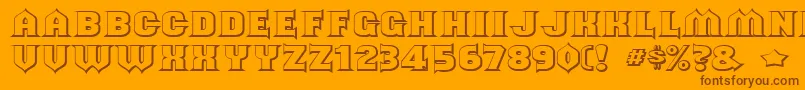 shouldve known shaded-Schriftart – Braune Schriften auf orangefarbenem Hintergrund
