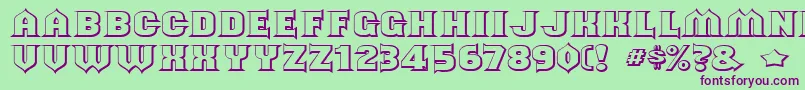 shouldve known shaded-Schriftart – Violette Schriften auf grünem Hintergrund