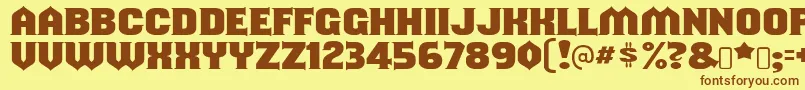 フォントshouldve known – 茶色の文字が黄色の背景にあります。