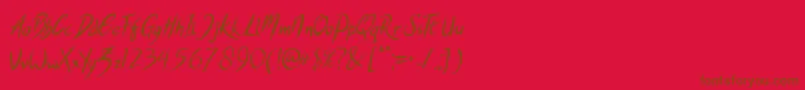 Więcej informacji o czcionce SHOWBAD Czcionka SHOWBAD – brązowe czcionki na czerwonym tle