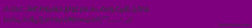 Showety Brush Slant Font – Black Fonts on Purple Background