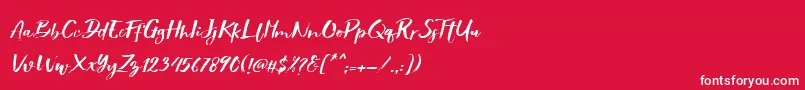 Showety Brush Slant Font – White Fonts on Red Background