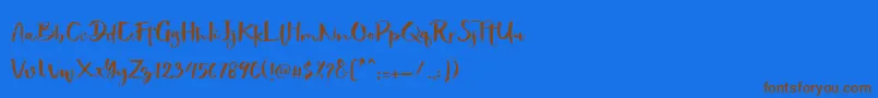 Showety Brush Font – Brown Fonts on Blue Background