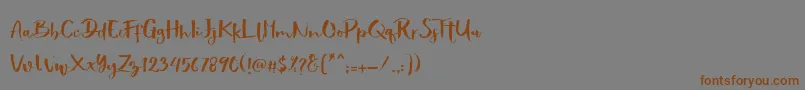 Showety Brush Font – Brown Fonts on Gray Background