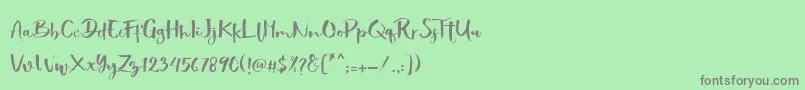 Showety Brush Font – Gray Fonts on Green Background