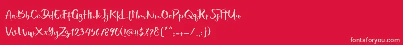 Showety Brush Font – Pink Fonts on Red Background