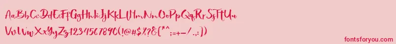 Showety Brush-Schriftart – Rote Schriften auf rosa Hintergrund