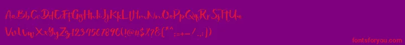 Showety Brush Font – Red Fonts on Purple Background