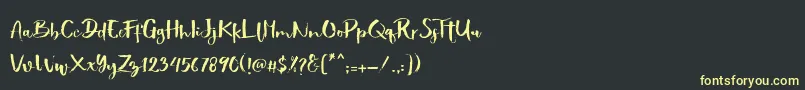 Showety Brush Font – Yellow Fonts on Black Background