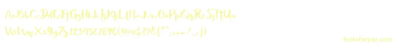 Showety Brush Font – Yellow Fonts on White Background