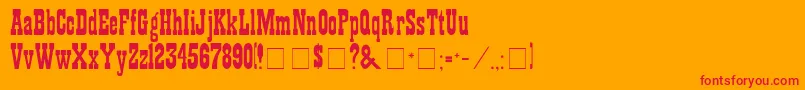 showguide Font – Red Fonts on Orange Background