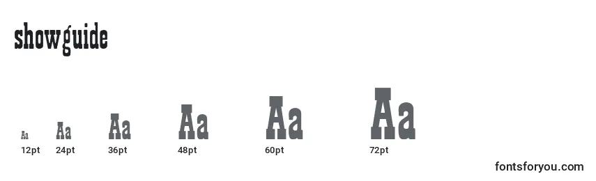Showguide Font Sizes
