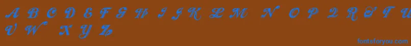 More about Showmen Font Showmen Font – Blue Fonts on Brown Background