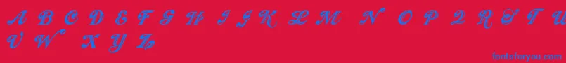 Showmen Font – Blue Fonts on Red Background