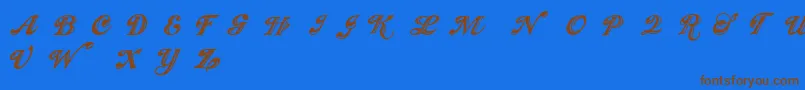Showmen Font – Brown Fonts on Blue Background