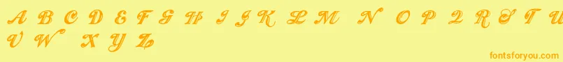 Showmen Font – Orange Fonts on Yellow Background