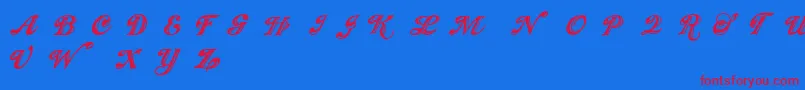 Showmen Font – Red Fonts on Blue Background