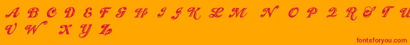 Więcej informacji o czcionce Showmen Czcionka Showmen – czerwone czcionki na pomarańczowym tle