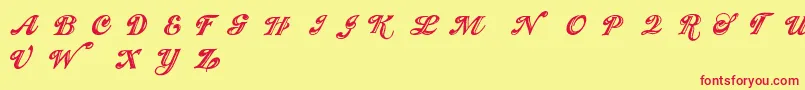 Showmen Font – Red Fonts on Yellow Background