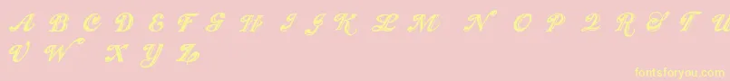 Showmen Font – Yellow Fonts on Pink Background