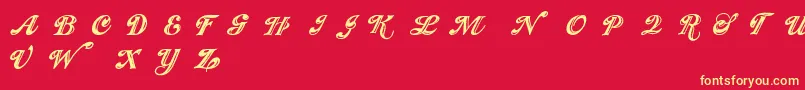 Showmen Font – Yellow Fonts on Red Background