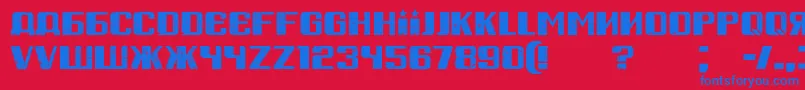 RussianSpringGrunged Font – Blue Fonts on Red Background