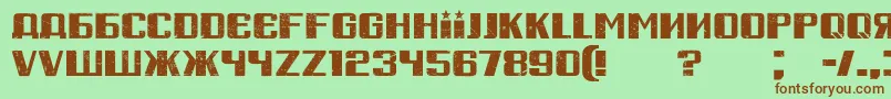 RussianSpringGrunged-Schriftart – Braune Schriften auf grünem Hintergrund