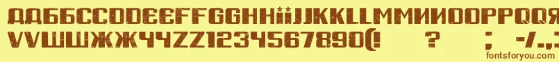 RussianSpringGrunged Font – Brown Fonts on Yellow Background