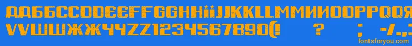 RussianSpringGrunged Font – Orange Fonts on Blue Background