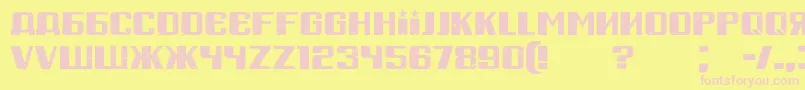 RussianSpringGrunged Font – Pink Fonts on Yellow Background