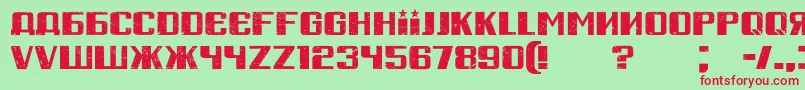 RussianSpringGrunged-Schriftart – Rote Schriften auf grünem Hintergrund