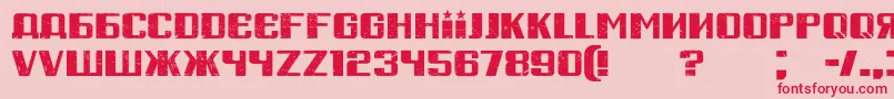 RussianSpringGrunged Font – Red Fonts on Pink Background