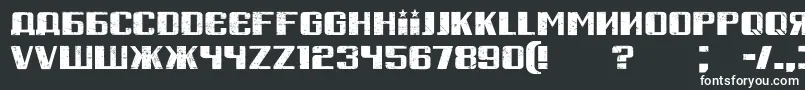 フォントRussianSpringGrunged – 黒い背景に白い文字