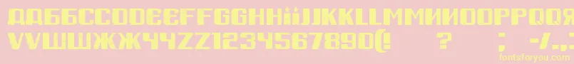 RussianSpringGrunged Font – Yellow Fonts on Pink Background