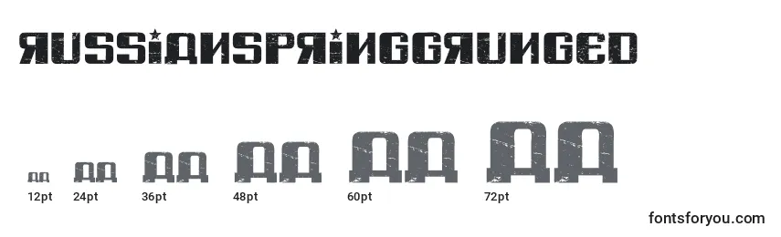Größen der Schriftart RussianSpringGrunged