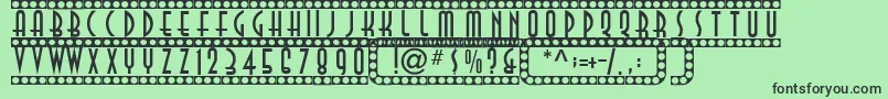 Showtime Font – Black Fonts on Green Background