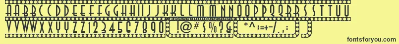 Showtime Font – Black Fonts on Yellow Background