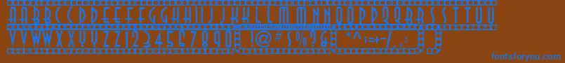 Showtime Font – Blue Fonts on Brown Background