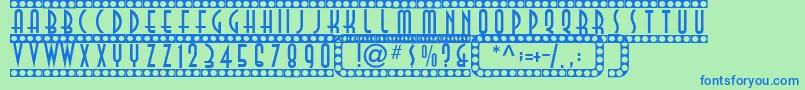 Showtime Font – Blue Fonts on Green Background