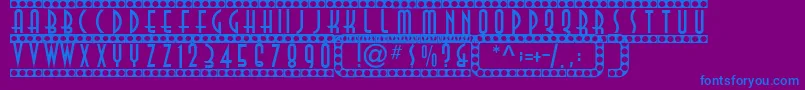 Showtime Font – Blue Fonts on Purple Background