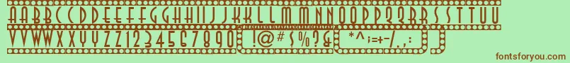 Showtime Font – Brown Fonts on Green Background