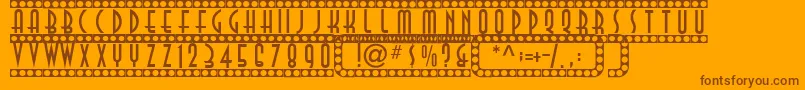 Showtime Font – Brown Fonts on Orange Background