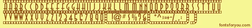 Showtime Font – Brown Fonts on Yellow Background